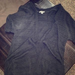 Short sleeve black cardigan silence&noise